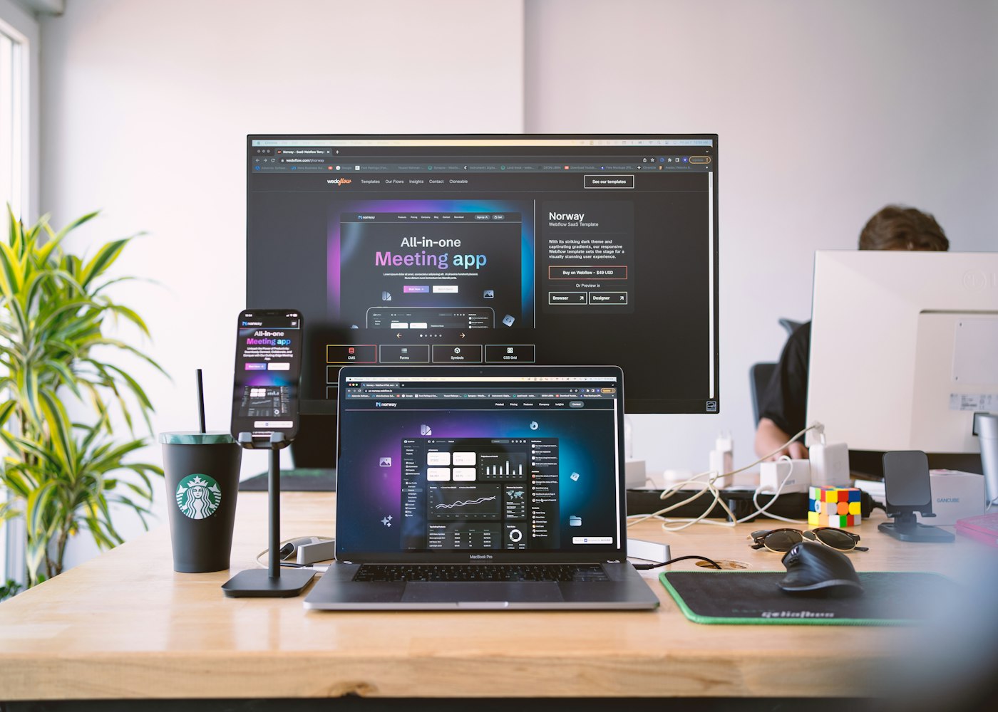 Operations center with screens showing VoIP call data