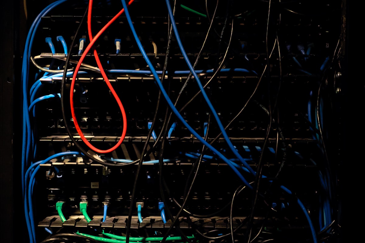 Server racks powering VoIP services